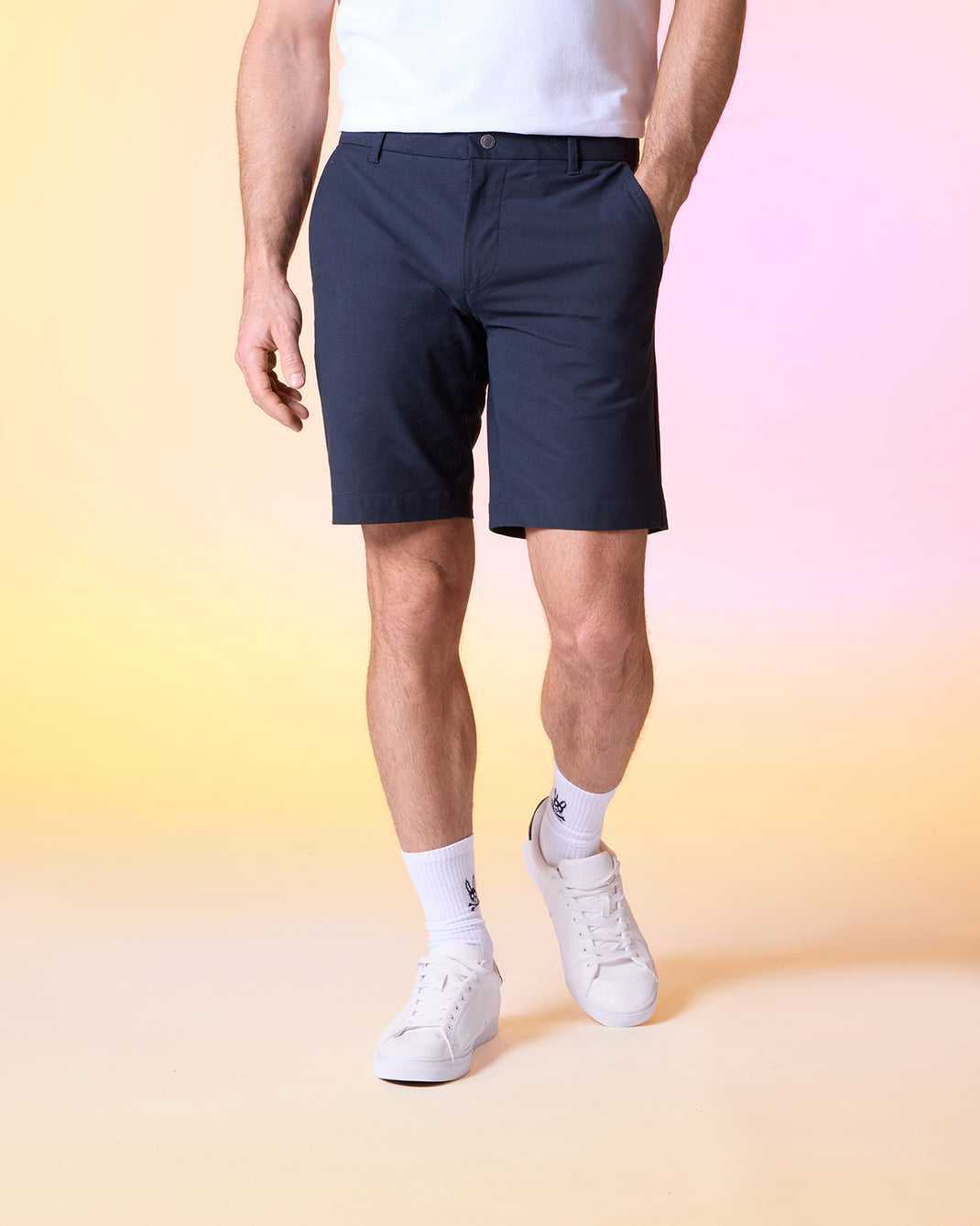 Short Psycho Bunny Gable Regular Fit Sport Short Bleu Marine Homme | OOM-11806170